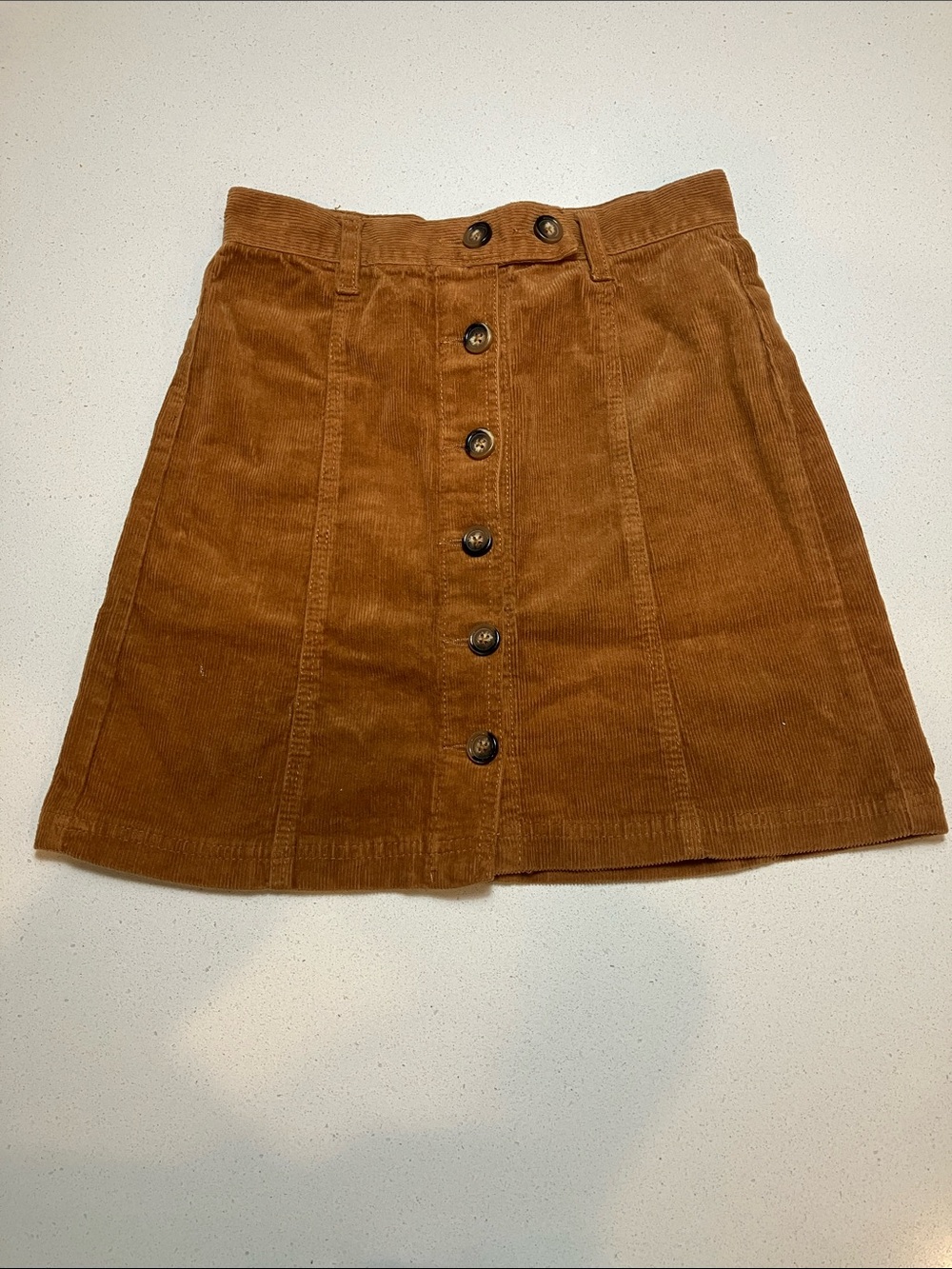 Forever 21 Corduroy Button-Front Mini Skirt in Brown size small